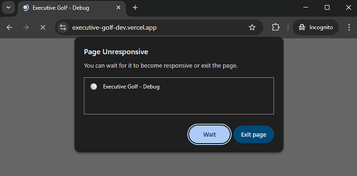 Page loads indefinitely and ultimately is flagged as unresponsive